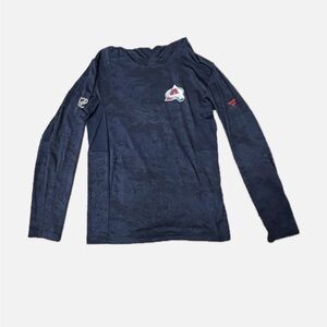 Fanatics Medium Navy Colorado Avalanche long sleeve hooded shirt